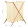 Laundry Basket Cedar Wood & Fabric Beige 42x41x64 cm