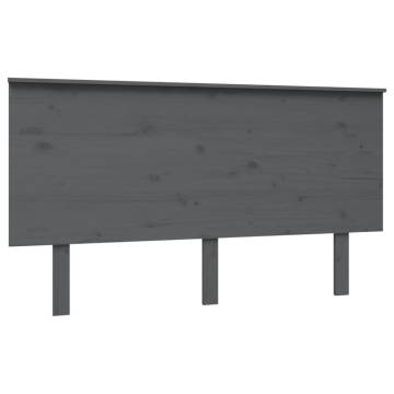 Stylish Grey Bed Headboard - Solid Pine Wood 144x6x82.5 cm