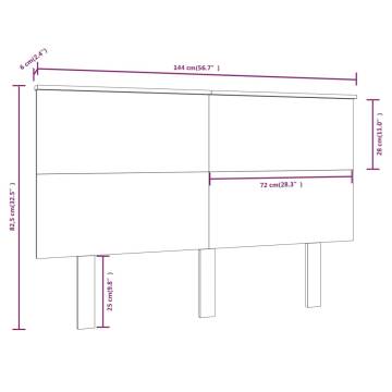 Stylish Grey Bed Headboard - Solid Pine Wood 144x6x82.5 cm