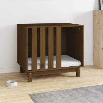 Comfortable Dog House in Honey Brown - Solid Pine Wood