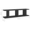 Stylish Grey Wall Shelves (2 pcs) - 75x18x20 cm