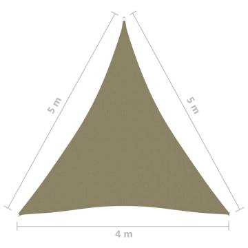 Beige Triangular Sunshade Sail 4x5x5 m | Hipomarket UK