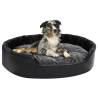 Dog Bed Black and Dark Grey 90x79x20 cm Plush and Faux Leather Colour dark grey Size 90 x 79 x 20 cm 