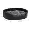 Luxury Dog Bed in Black & Dark Grey - Plush & Faux Leather