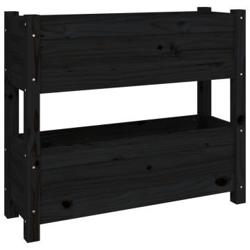 Planter Black 77x25x66 cm - Solid Pine Wood | HipoMarket