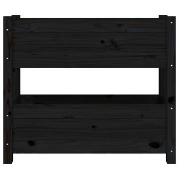 Planter Black 77x25x66 cm - Solid Pine Wood | HipoMarket