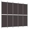 5-Panel Room Divider Brown - 250x220 cm Fabric | HipoMarket