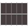 5-Panel Room Divider Brown - 250x220 cm Fabric | HipoMarket