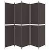 5-Panel Room Divider Brown - 250x220 cm Fabric | HipoMarket