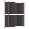 5-Panel Room Divider Brown - 250x220 cm Fabric | HipoMarket