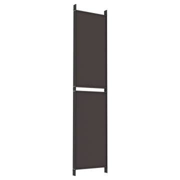 5-Panel Room Divider Brown - 250x220 cm Fabric | HipoMarket