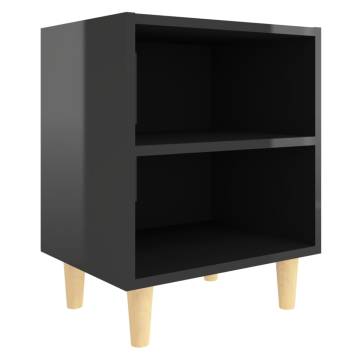 Scandinavian Bed Cabinet - High Gloss Black | 40x30x50cm