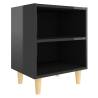 Scandinavian Bed Cabinet - High Gloss Black | 40x30x50cm