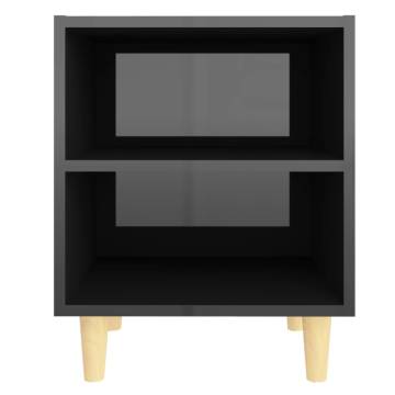 Scandinavian Bed Cabinet - High Gloss Black | 40x30x50cm