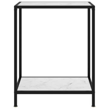 Stylish White Console Table - 60x35x75 cm Tempered Glass