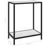 Stylish White Console Table - 60x35x75 cm Tempered Glass