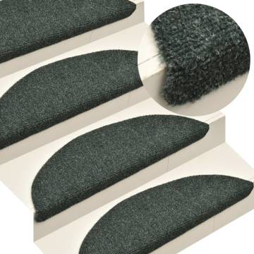 Self-Adhesive Stair Mats - 15 pcs Green | Hipomarket UK