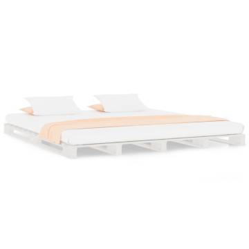 Pallet Bed White 140x190 cm - Solid Wood Pine | HypoMarket