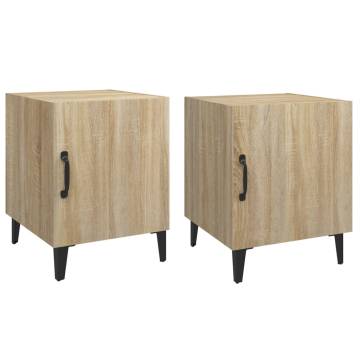 Elegant Sonoma Oak Bedside Cabinets – 2 pcs for Your Home