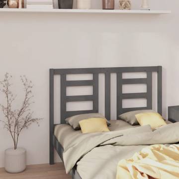 Stylish Grey Bed Headboard - Solid Pine Wood - 126x4x100 cm