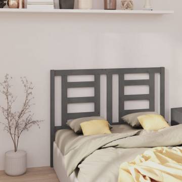 Stylish Grey Bed Headboard - Solid Pine Wood - 126x4x100 cm