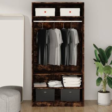 Wardrobe Smoked Oak 100x50x200cm - Stylish Storage Solution