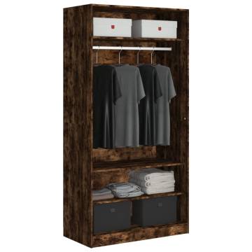 Wardrobe Smoked Oak 100x50x200cm - Stylish Storage Solution