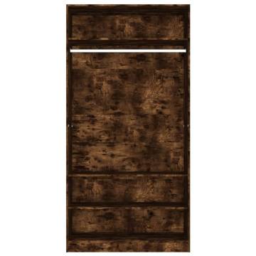 Wardrobe Smoked Oak 100x50x200cm - Stylish Storage Solution