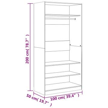 Wardrobe Smoked Oak 100x50x200cm - Stylish Storage Solution