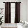 Linen-Look Blackout Curtains with Grommets 2pcs Taupe 140x175cm Colour taupe Size 140 x 175 cm Quantity in Package 2 