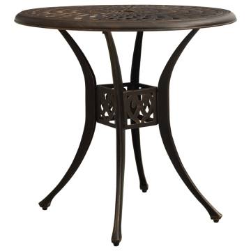 Garden Table Bronze 78x78 cm - Durable Cast Aluminium