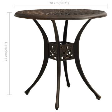 Garden Table Bronze 78x78 cm - Durable Cast Aluminium