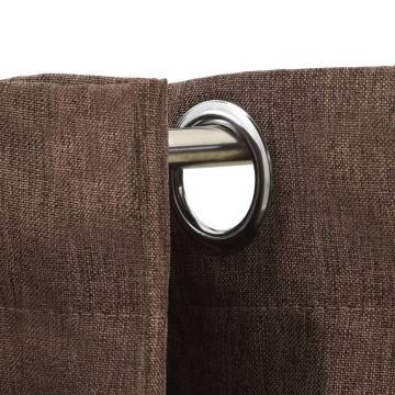 Linen-Look Blackout Curtains - 2pcs Taupe 140x175cm