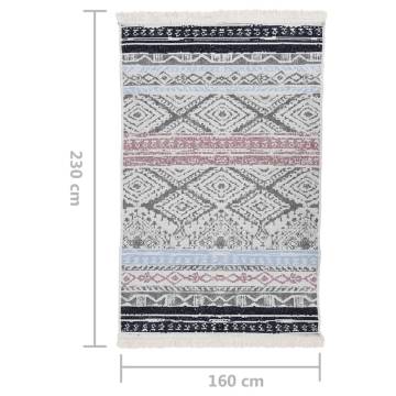 Rug Pink and Aqua 160x230 cm Cotton - Hipomarket