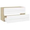 2 Piece Bathroom Furniture Set in White & Sonoma Oak