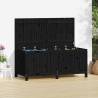 Garden Storage Box Black 147x68x64 cm Solid Wood Pine Colour black pine Size 147 x 68 x 64 cm 