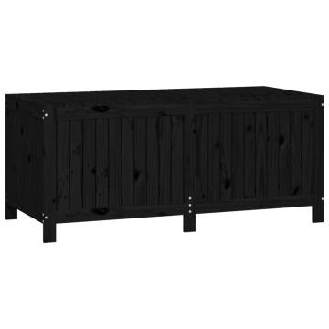 Garden Storage Box Black - 147x68x64 cm Solid Pine Wood