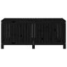 Garden Storage Box Black - 147x68x64 cm Solid Pine Wood