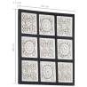 Elegant Hand-Carved Wall Panel - Black & White MDF 60x60 cm