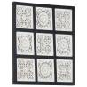 Elegant Hand-Carved Wall Panel - Black & White MDF 60x60 cm