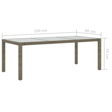 Stylish Grey Garden Table - 190x90 cm - Hipomarket UK