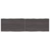 Table Top Dark Brown Solid Oak Wood - 180x50x(2-6) cm