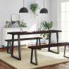 Table Top Dark Brown Solid Oak Wood - 180x50x(2-6) cm