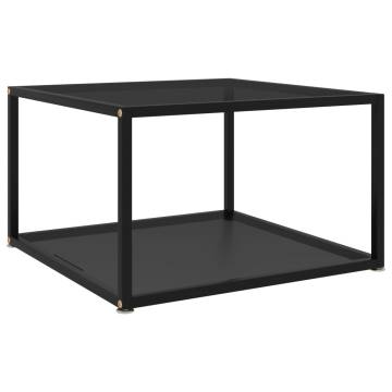 Stylish Black Coffee Table - 60x60 cm Tempered Glass