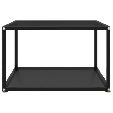 Stylish Black Coffee Table - 60x60 cm Tempered Glass