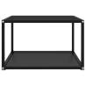 Stylish Black Coffee Table - 60x60 cm Tempered Glass