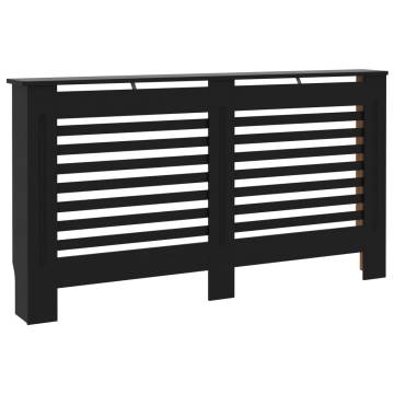 Stylish Black Radiator Cover MDF 152x19x81.5 cm | HipoMarket