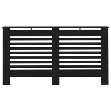 Stylish Black Radiator Cover MDF 152x19x81.5 cm | HipoMarket