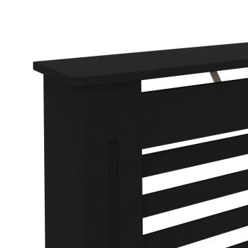 Stylish Black Radiator Cover MDF 152x19x81.5 cm | HipoMarket