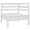 3 Piece Garden Lounge Set - Solid Pinewood in White